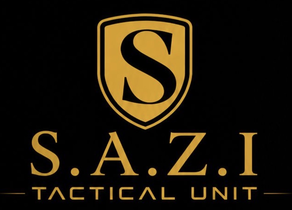 SAZI Tactical Unit official black-and-gold shield logo